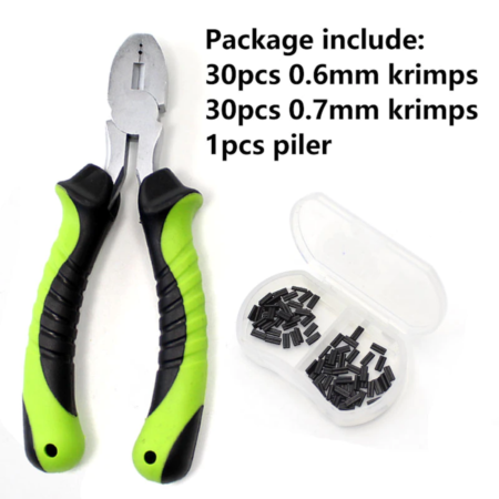 Crimp Tool + 30 pcs 0.6mm  Krimps+30 pcs 0.7mm Krimps
