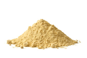 Flour piled on white background PEA PROTEIN CONCENTRATE